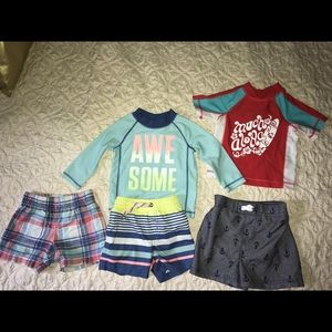 Bundle. Boys 9 month swim shorts/tops & 1 short